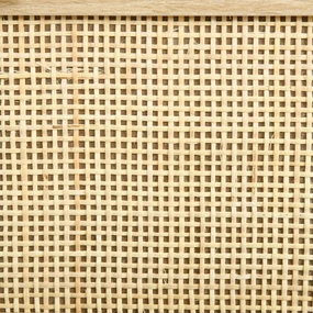HOMCOM Comodă 4 Sertare, Mobilier Sufragerie/Dormitor, PAL și Ratan, 80x38x80cm, Negru/Lemn Natural | Aosom Romania