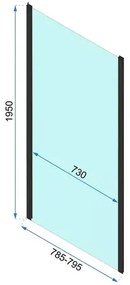 Cabina de dus dreptunghiulara cu usa pivotanta Rea Rapid Swing 100x80 negru