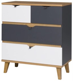 Comodă Mimone K4SZ (Stejar auriu + Alb mat + grafit). 1051783