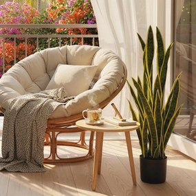 Outsunny Sansevieria Artificială în Ghiveci, Plantă Falsă pentru Interior și Exterior cu 21 de Frunze Modelabile, Ø20x90 cm | Aosom Romania