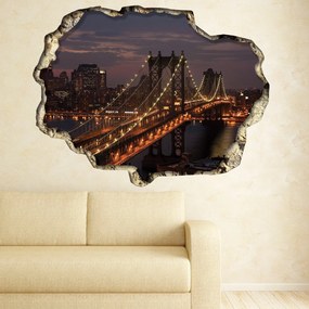 Sticker View Through The 3D Wall ,       New York Bridge