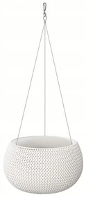 Ghiveci decorativ cu lant, rotund, alb, 29x19.5  cm, Splofy Bowl WS