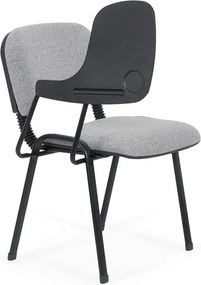 Scaun conferință gri HRC 606 cu măsuță rabatabilă și cadru metalic