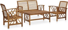 vidaXL Set mobilier de grădină, 4 piese, lemn masiv de acacia