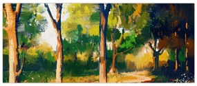 Tablou - Pădure de vară însorită, pictură (120x50 cm)