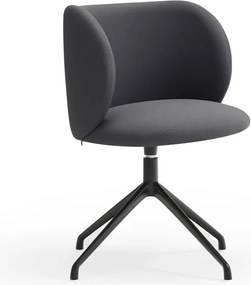 Scaun de sufragerie gri închis tapițat Mogi – Teulat