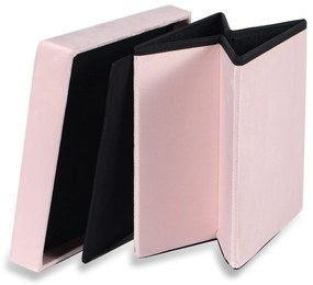 Taburet pliabil roz CUBEXO VELVET M