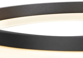 Lampă pendant de design neagră 40 cm inclusiv LED cu dimmer în 3 trepte - Anello
