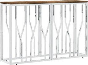 vidaXL Consolă din oțel inoxidabil și lemn masiv reciclat