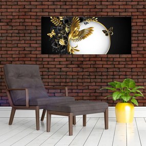 Tablou - Bile cu motive aurii (120x50 cm)