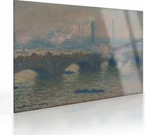 Tablou pe sticlă - Claude Monet, Waterloo Bridge, Gray Day, reproducere (70x50 cm)