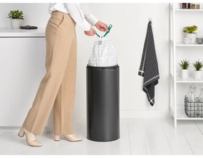 Cos de gunoi Brabantia Touch Bin New 1008860, 30 L, Inchidere silentioasa si lina, Gri inchis