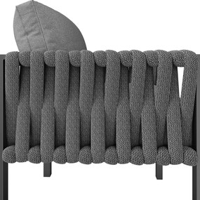 Set de mobilier de grădină cu canapea de colț și blat de masă din sticlă securizată, Gri | Aosom Romania