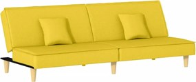 vidaXL Canapea extensibilă, galben deschis, material textil