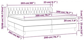 Pat box spring cu saltea, gri inchis, 200x200 cm, textil Morke gra, 200 x 200 cm, Design cu nasturi