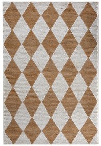 Covor alb-în culoare naturală țesut manual din amestec de iută 160x230 cm Effie Diamond – Flair Rugs