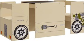 vidaXL Set masă&scaune pentru copii 3 piese model mașină off-road MDF