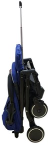 Carucior sport ultracompact pentru copii NOVOKIDS™ Baby C Trolley, Transformabil in troller, Spatar reglabil 3 trepte, Frana picior ,Pliabil,Bleumarin