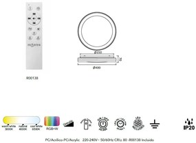 Plafoniera LED RGB dimabila cu telecomanda GAMER neagra