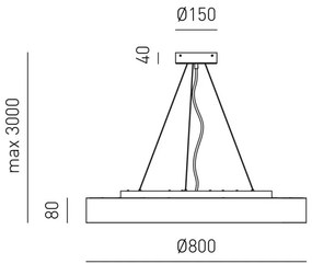 Lustra suspendata LED AVA 80cm, alb sau negru