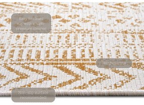 Covor de exterior galben ocru-alb 80x350 cm Biri – NORTHRUGS