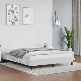 346905 vidaXL Cadru de pat, alb, 140x200 cm, piele ecologică