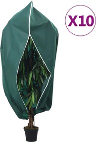 vidaXL Protecții fleece pt plante, fermoar, 10 buc, 70 g/m² 1,2x1,8 m
