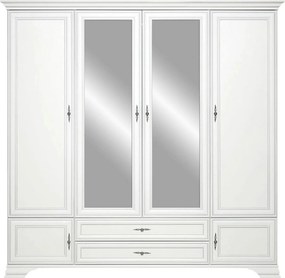 Dulap dressing alb IDENTO, PAL, cu 6 usi si 2 sertare, 227x61x225 cm