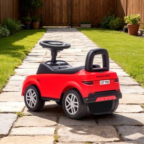 AIYAPLAY Mașinuță pentru Copii cu Licență Land Rover cu Claxon și Spațiu de Depozitare, 65,5x28x42 cm, Roșu | Aosom Romania