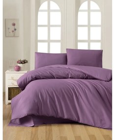 Lenjerie de pat mov din bumbac pentru pat dublu/extinsă cu cearceaf inclus/cu cuvertură inclusă 200x220 cm – Mijolnir