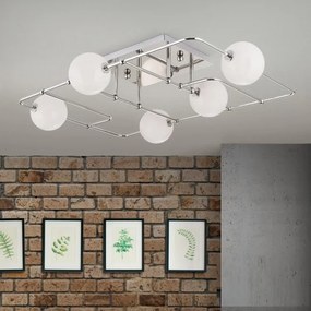 Plafoniera, Lustra aplicata tavan design modern PIPES, nickel plated