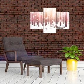 Tablou - Zebra în pădurea înzăpezită (90x60 cm)