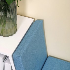 HOMCOM Biblioteca banc 2 in 1 cu 5 compartimente de depozitare si 2 perne 108 x 30 x 60 cm alb albastru | Aosom Romania