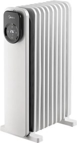 Calorifer cu ulei Midea MHO2009RCPW, 2000 W, 20 m², 9 elementi, 3 trepte, Afisa LED, Timer, Alb