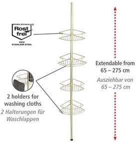 WENKO 24569100-Poliță de colț DOLCEDO 31x275 cm auriu