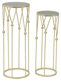 Set 2 masute laterale Luxury Golden Black 30 cm x 80 cm