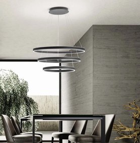 Lustra LED circulara cu 3 inele 96/80/60cm CRISEIDE, alb, negru sau auriu