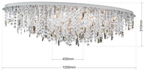 Plafonieră de cristal Orion CRYSTALRIVER 21xG9/40W/230V crom lucios
