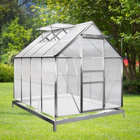 Sera de grădină din policarbonat cu bază M4, 250x190x195cm, transparent Gardebruk