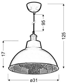 Lustră pe cablu SCRIMI 1xE27/60W/230V