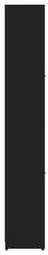 Dulap de baie, negru, 30x30x183,5 cm, PAL Negru, Cu maner, 1
