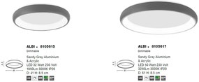 Plafoniera LED moderna design slim 61cm ALBI gri NVL-8105617