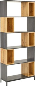 Biblioteca KIKO, stejar/gri antracit, 80x30x194 cm