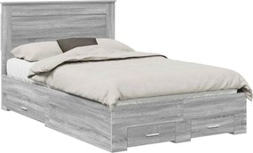 vidaXL Cadru de pat cu sertar cu headboard cu depozitare Lemn compozit