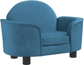 vidaXL Pat de câini, albastru, 66x40x45 cm, catifea