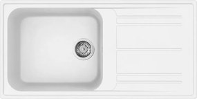 Chiuveta de bucatarie Smeg LZ150B, 100 cm, Rezistenta la zgarieturi, Usor de curatat, Alb