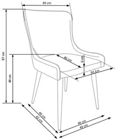 Set masa rotunda Avelar ø120 cm + 4 scaune K333 gri
