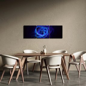 Tabloul cu ghem albastru abstract (cu ceas) (90x30 cm)