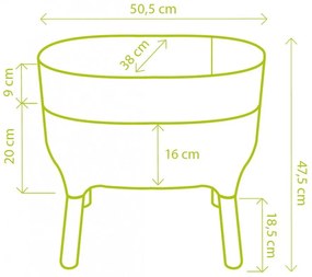 Recipient de cultivare din plastic cu sistem de auto-irigare Urbalive – Plastia
