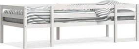 vidaXL Cadru de pat pentru copii, alb, 90x200 cm, lemn masiv de pin
